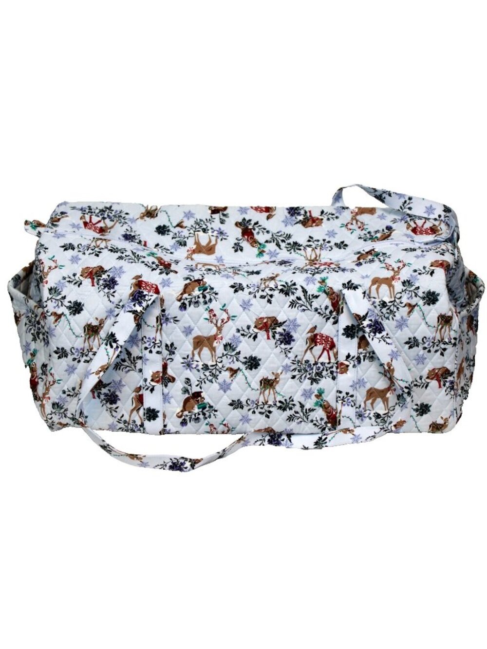 Vera Bradley Merry Mischief Snow Day Duffle Tote Overnight Travel Deer Beaver